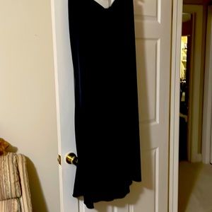 Stunning Long Black Satin Skirt